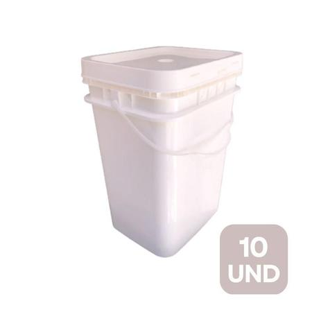 Imagem de Balde Retangular 20L Para Fermentação 10 Und