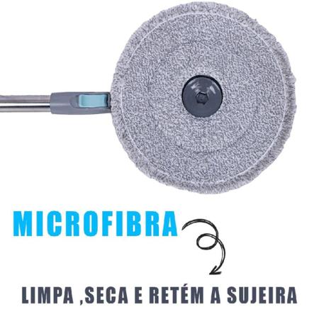 Imagem de Balde Spin Mop 360 Centrifuga Com Refil De Microfibra