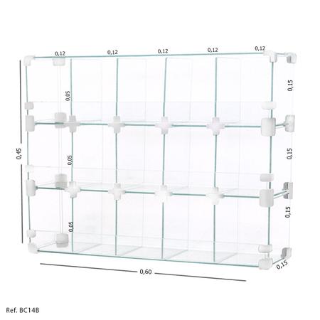 Imagem de Baleiro Expositor Modulado em Vidro Branco - 0,60 x 0,45 x 0,15