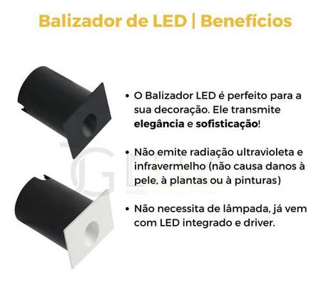 Imagem de Balizador Led 2w Parede Embutir Escada Luminária Bivolt Ip65