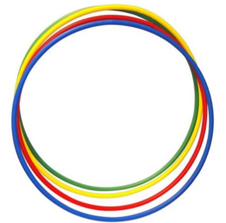 Imagem de Bambolês 6 Unidades arco infantil brinquedos ar livre 50 cm colorido atividade física
