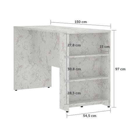 Imagem de Bancada Mesa Gourmet para Cozinha 150cm X 97cm com 3 Prateleiras Suprema Luciane MA³veis