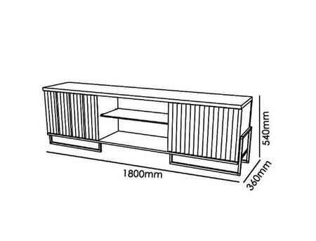 Imagem de Bancada Metallic 1.8 para TV de até 75 Polegadas Cinamomo Mel / Off White - Mobler