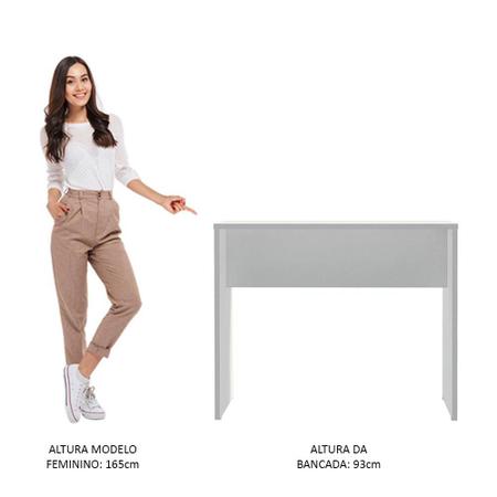 Imagem de Bancada para Cozinha Lux Madesa 115 cm - Branco