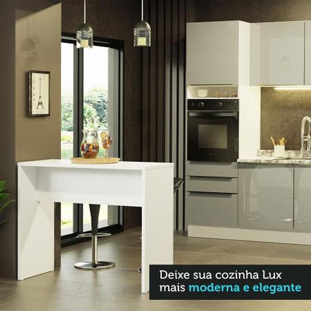 Imagem de Bancada para Cozinha Lux Madesa 115 cm - Branco