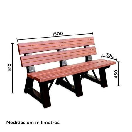 Imagem de Banco de Jardim 150cm Madeira Plástica Premium In Brasil
