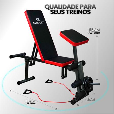 Imagem de Banco Exercicio 40x1 Livre Banqueta Para Musculação Estação Fitness Treino funcional Supino