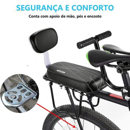 Imagem de Banco Traseiro De Bicicleta Almofada Garupa C Apoio Criança