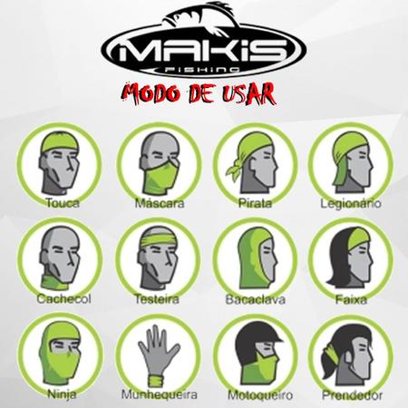 Bandana Buff de Proteção Solar UV Makis Fishing Branca Imagem de Bandana Buff de Proteção Solar UV Makis Fishing Branca