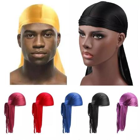 Bandana Durag Cetim Silky Preta - TUG Brasil