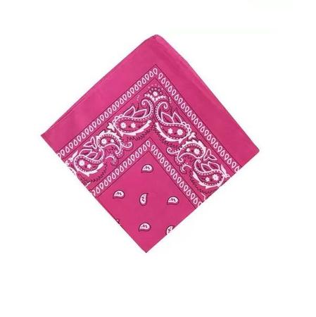 Imagem de Bandana Faixa Lenço Rosa Pink  Cabelo Unissex Poliéster