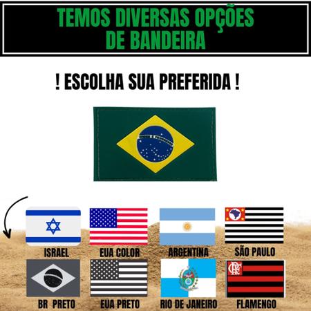 Patch Bandeira do Brasil Emborrachada Preto