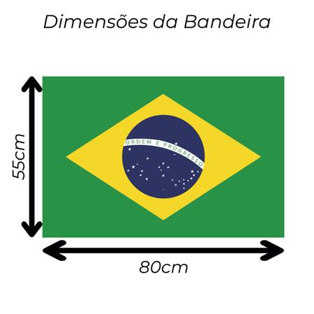 Imagem de Bandeira do Brasil Oficial Seleção Copa do Mundo em Cetim Brilhante - Tamanho Médio 80cm x 55cm