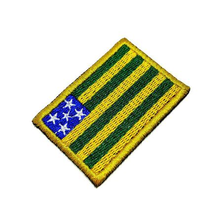 Imagem de Bandeira Goiás Brasil Patch Bordada passar ferro ou costura