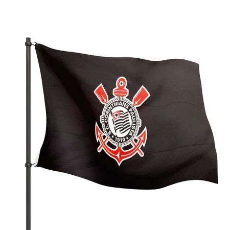 Imagem de Bandeira Oficial do Corinthians 1,35x1,95m Dupla Face 3 Panos