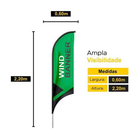 Imagem de Bandeira Wind Banner Táxi Dupla Face Haste Tamanho 220X60Cm