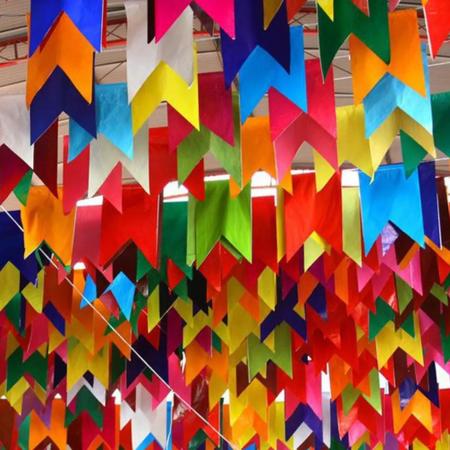 Bandeirinhas de Papel Para Festa Junina Festa São João Arraia Caipira 100 Metros - Real Seda Imagem de Bandeirinhas de Papel Para Festa Junina Festa São João Arraia Caipira 100 Metros