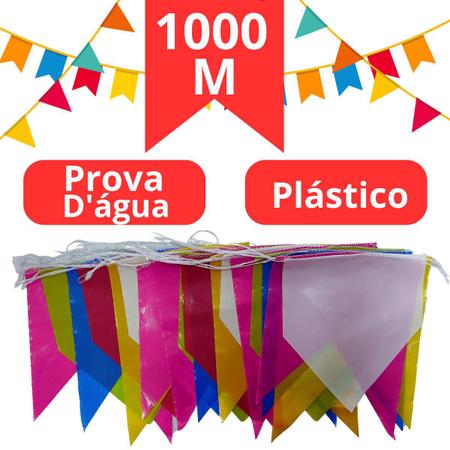 Imagem de Bandeirola Festa Junina Bandeirinhas Plasticas 1000 Metros