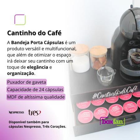 Imagem de Bandeja Café da Manhã com Gaveta Porta Capsula Grande Preta
