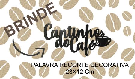 Imagem de Bandeja Cantinho Do Café Com 6 Xícaras Preta Grande 180 Ml Acrílica