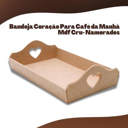 Imagem de Bandeja Coração Para Café Da Manhã Mdf Cru - Namorados - Nybc