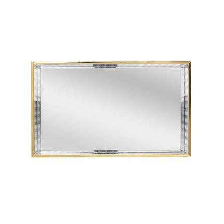 Imagem de Bandeja em metal com espelho Lyor 15x25x4cm dourada