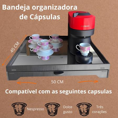 Imagem de Bandeja Espelhada Porta Cápsulas Nespresso Vertuo Pop 45x50