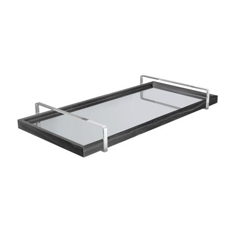 Imagem de Bandeja Espelhada Zeus MDF Com Laca 52x29 cm Com Alça Cromada - Bordinhon