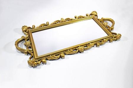 Imagem de Bandeja Espelho Dourado Plastico 50 Cm