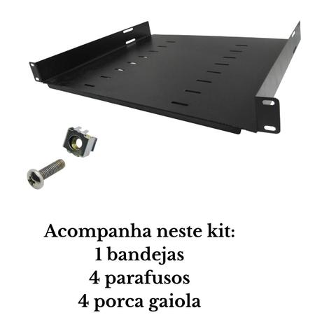 Imagem de Bandeja Fixação Frontal 1u X 250mm Rack 19 C/ Parafusos 