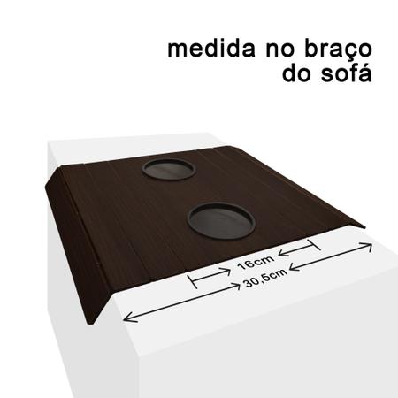 Imagem de Bandeja Flexivel Com Porta Copos 4mm - Tabaco