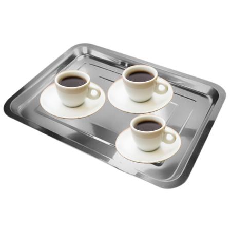 Imagem de Bandeja Inox Retangular Rasa 45 X 35 Multi Uso Servir Grande