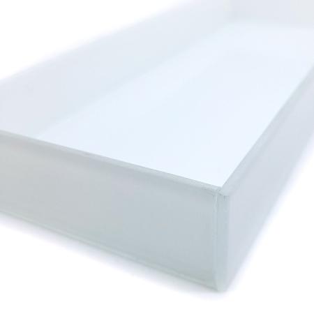 Imagem de Bandeja Lavabo Sala Caixa em Vidro Branco Fosco 25x10cm
