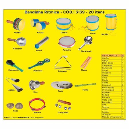 Bandinha Ritmica - Kit Com 20 Instrumentos Musicais