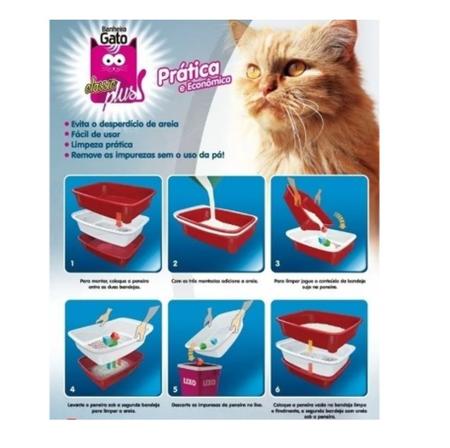 Kit Caixa de Areia Pop Furão Pet para Gatos Marrom - 3 Peças - petbox