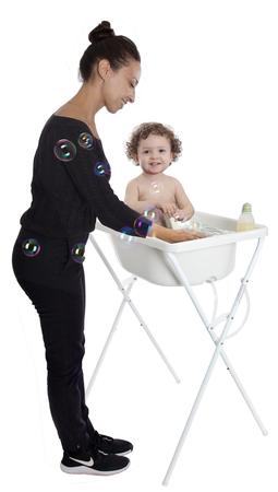 Imagem de Banheira Com Suporte Bebê Infantil Baby Criança Branca Resistente 34L Barato
