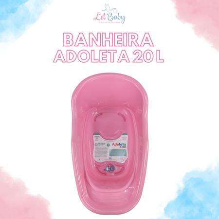 Imagem de Banheira de bebê adoleta 20 litros azul rosa branca