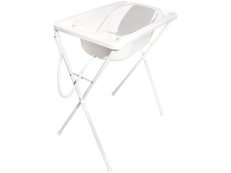 Imagem de Banheira de Bebê com suporte Dobrável Galzerano - Acqua Trio Branco 20L