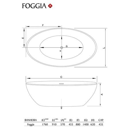 Imagem de Banheira de Imersão Foggia 1.76cm x 91cm x 57cm