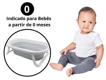 Banheira Bebê Infantil Retrátil Portátil Dobrável Azul- Buba no