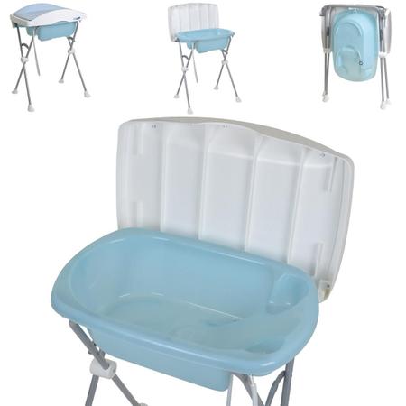 Imagem de Banheira para Bebe com Trocador Burigotto Tchibum Baby Blue