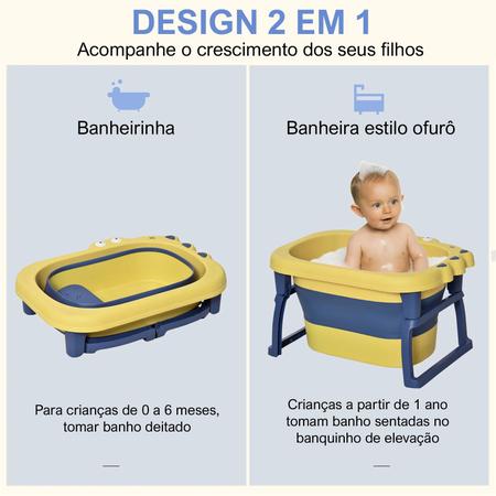 Imagem de Banheira para Bebê Infantil Retrátil Dobrável Modelo Ofurô Baby 80 Litros