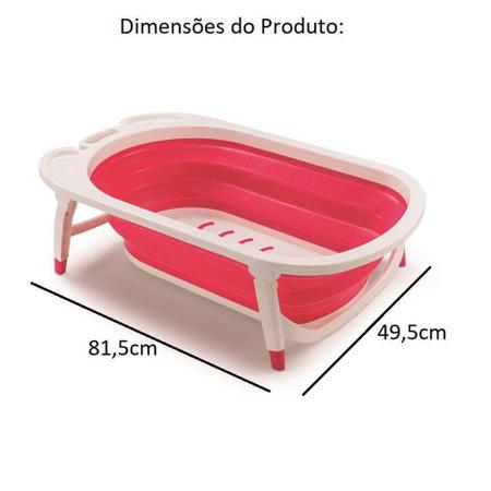 Imagem de Banheira Para Bebê Rosa Com Pés Antiderrapantes e Com Travas De Segurança Flexi Bath Weego