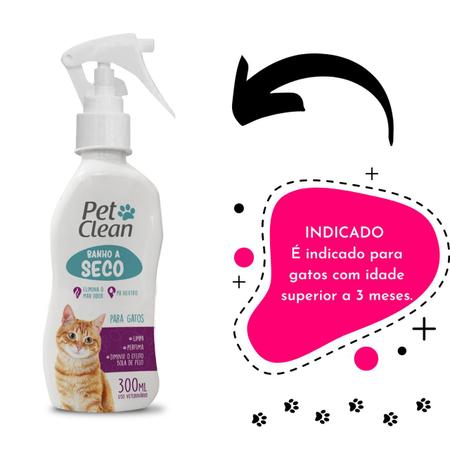 Imagem de Banho A Seco Pet Clean para Gatos Sem Enxague spray 300ml