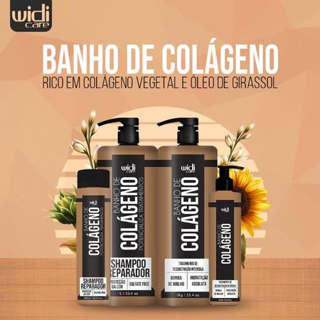 Imagem de Banho De Colágeno Máscara 280ml Shampoo Reparador 300ml Widi