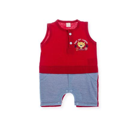 Imagem de Banho de Sol Curto Bebê Otolina Tigre Vermelho c/ Jeans