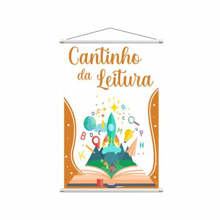 Imagem de Banner Pedagógico Escolar Cantinho da Leitura 80x50cm