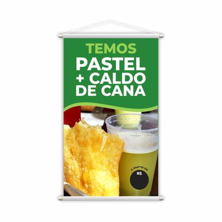 Imagem de Banner Temos Pastel E Caldo De Cana Preço Lanche Grande