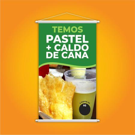 Imagem de Banner Temos Pastel E Caldo De Cana Preço Lanche Grande