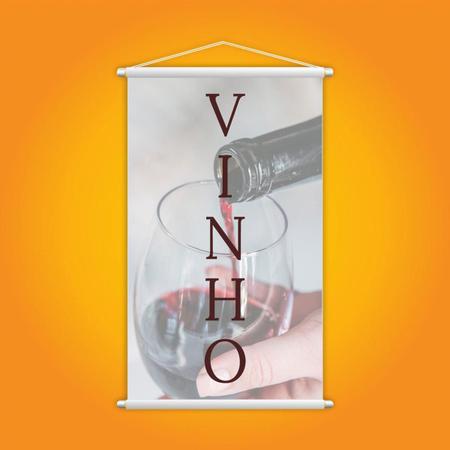 Imagem de Banner Vinho Tinto Bebida Uva Taça De Vidro Lona Grande